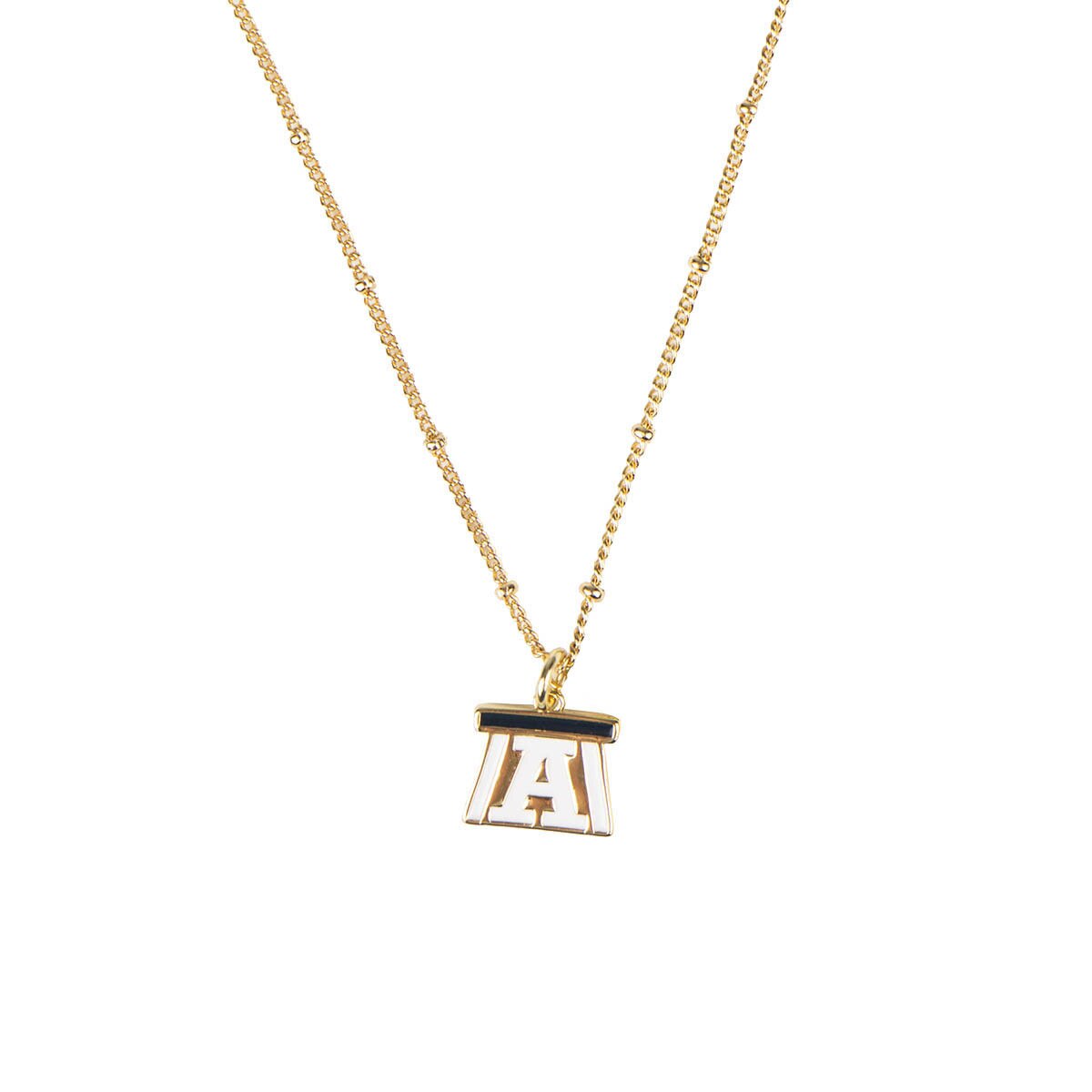 N&S utah state block a charm necklace gold